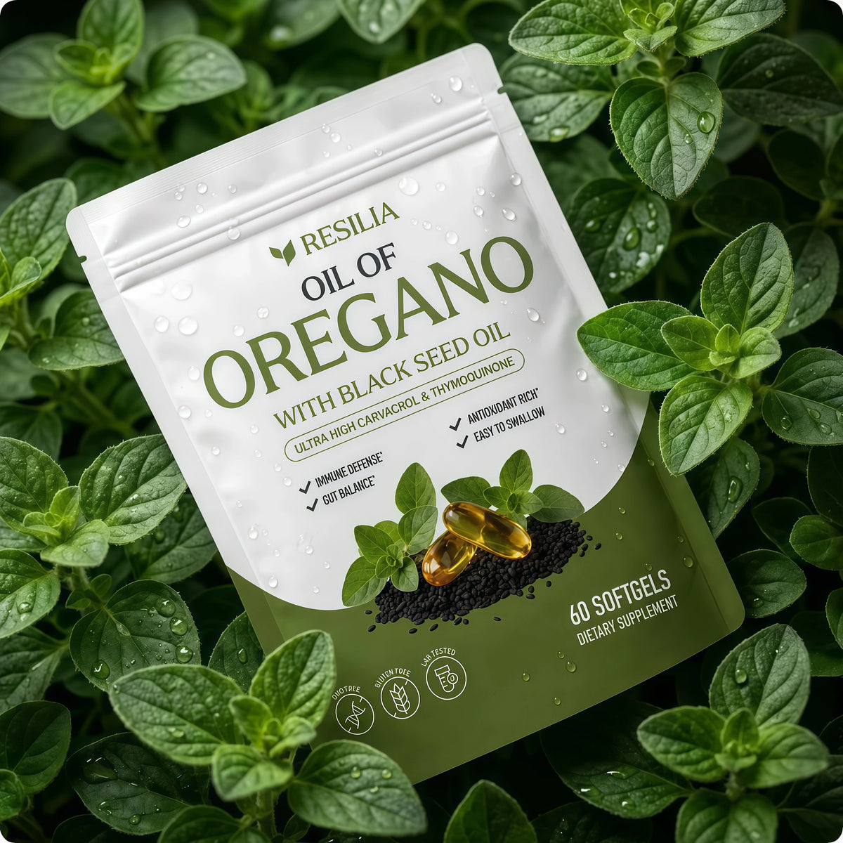 Resilia Oil Of Oregano Softgels with Black Seed Oil - 60 Softgels