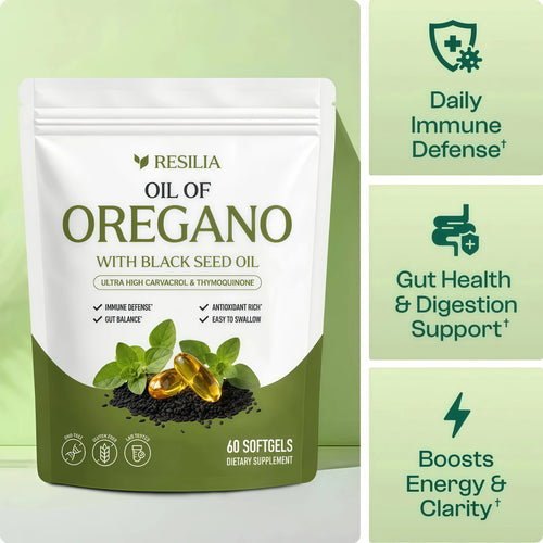 Resilia Oil Of Oregano Softgels with Black Seed Oil - 60 Softgels